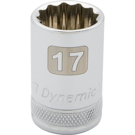 Dynamic 1/2" Drive, 17mm Metric Socket, 12 Points D015117